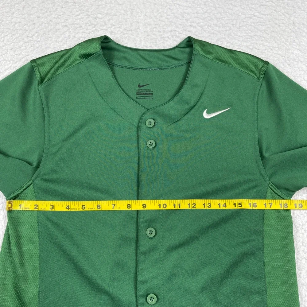 Nike Baseball Jersey Mens Medium Green Button Athletic Team‎ Sports Athleisure